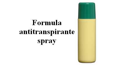 Formula para fazer antitranspirante em spray sem perfume